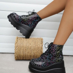 Talvised High Tube PU-nahast Martini saapad naistele Piiri&uuml;lesed suures suuruses n&ouml;&ouml;riga paksu p&otilde;hjaga saapad 35-43 35