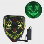 Halloweeni &otilde;udusmask valge pealuu kujuga helendav mask kummitusfestivali tantsuatmosf&auml;&auml;ri LED-mask B kollane
