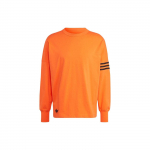 Adidas Originals Neuclassics Kolme triibuga dekoratiivne &uuml;mmarguse kaelusega pusa pikkade varrukatega T-s&auml;rk Meeste pealisr&otilde;ivad Oranž IM2098 XL