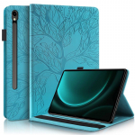 Tahvelarvuti Samsung Galaxy Tab S9 FE jaoks &Uuml;mbris 10,9 tolli 3D Puu reljeefne klapp-stend TPU kate Funda Galaxy Tab S9 FE S9FE &uuml;mbris For Tab S9 FE 10.9 sinine