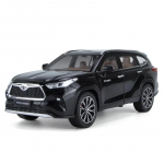 1/24 Toyota Highlander SUV Sulamist Mudelauto M&auml;nguasi Die-cast Metallivalu Heli ja Valgusega Autod M&auml;nguasjad Lastele S&otilde;iduk must