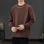 American Casual Embroidery Crew Kaelusega pikkade varrukatega T-s&auml;rk Meeste avar suur S&uuml;gis Trendikas Brand Heavy Sweater Alumine S&auml;rk M