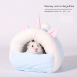 Hamstri pesa magamispesa puuvillane lemmiklooma pesa talvine hammustusvastane v&auml;ike maja, soe suur eemaldatav ja pestav lemmiklooma voodi Pet nest sinine