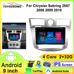 Autoraadio Chrysler Sebring 3 JS Cirrus 2007 - 2010 jaoks QLED Navi GPS Stereo Auto Android 12.0 Ei 2 Din DVD CarPlay 4 core 1GB+32GB carplay