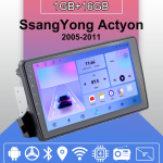 Android Carplay Autoraadio SsangYong Actyon 2005-2011 jaoks Multimeediapleieri Pea&uuml;ksus Stereo GPS-navigatsioon BT WIFI 2+32GB 1+16GB blue