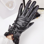 Uued nahkkindad Naiste paks sektsioon talvine sametvooder paksendatud soe v&auml;lismootorrattas&otilde;idu mustad moekindad S must