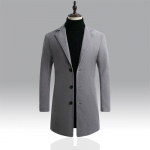 Meeste villane mantel Korea versioon &uuml;he n&ouml;&ouml;biga slim-fit keskmise pikkusega ja pikk trench-mantel vabaaja villane mantel 3XL