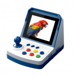 POWKIDDY A6 Plus Retro pihuarvuti m&auml;ngukonsool 1000+ klassikaliste m&auml;ngude kaasaskantava 3D-m&auml;ngijaga sinine/valge