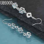 925 Sterling h&otilde;be valge kivi AAA tsirkoon ripats augustamine k&otilde;rvar&otilde;ngad mood pulma ehted 3.80*0.80cm