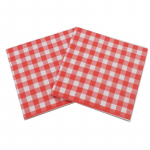 20 tk/pakk 33x33cm &Uuml;hekordsed ruudulise mustriga tr&uuml;kitud laua&otilde;htus&ouml;&ouml;gi salvr&auml;tikud paberist lauan&otilde;ud &uuml;rituse peo kaunistamiseks 20pcs punane