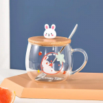 Multikas armas kruus k&otilde;rge boorsilikaatklaasist topsidega loominguline suur k&otilde;hukruus kaanega k&otilde;rge temperatuurikindel l&auml;bipaistev veetass 450ml