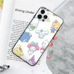 JZ11 Hello Kitty Friend Black Sofe Case iPhone 16 15 Plus 14 13 Pro 8 SE XR XS Max P30 Nova 5T Y5P Y6 Y7 Y8P Y9 Realme C30 C33 C31 VIVO Y36 V27 jaoks Huawei P30 Pro eebenmust