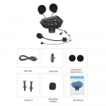 Mootorratta Bluetooth-kiiver sisetelefoni peakomplekt 2000mah aku vabak&auml;ek&otilde;ne kahele s&otilde;itjale Intercomunicador moto k&otilde;rvaklapid 2-&uuml;hes mikrofon