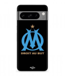 Coque de t&eacute;l&eacute;phone - MANIACASE - Google Pixel 8a Pro - Souple - Noir - Logo OM Olympique de Marseille