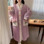 Naise &ouml;&ouml;s&auml;rk uus s&uuml;gis-talvine korallsamet ja sametine paks soe hommikumantel pikas armsas &ouml;&ouml;s&auml;rgis, mida saab kanda v&auml;ljas 2XL