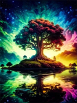5D isetehtud teemantmaaling puu tikandid mosaiik fantaasia maastik t&auml;isnurkne &uuml;mmargune kodukaunistus Full Round 20x30CM