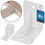 Lot de 12 Equerres de fixation en acier galvanis&eacute; &agrave; chaud - 75 x 75 x 55 mm - 90 &deg; - Raccord d'angle - KOTARBAU&reg;