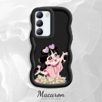 V&auml;rvitud muster Big Wave Edge pehme silikoon materjal Macaron telefoni &uuml;mbris p&otilde;rutuskindel kaitsev kummist korpus OnePlus Vivo Motorola Moto jaoks Motorola Moto G84 roosa