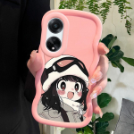 V&auml;rvitud muster Big Wave Edge pehme silikoon materjal Macaron telefoni &uuml;mbris p&otilde;rutuskindel kaitsev kummist &uuml;mbris OPPO Reno Realme jaoks OPPO Reno11 5G roosa