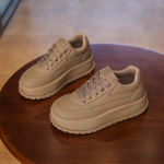 Libisemiskindlad naiste kerged paksud platvormtossud Mugavad PU-nahast n&ouml;&ouml;riga jalutusjalatsid Libisemiskindlad tennised Naiste hingavad jooksujalatsid 39 khaki