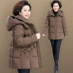 Paksendatud puuvillast polsterdatud talvejope keskealistele naistele, pikk sulemantel ekstra soojaks XXXL kohv