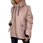 Talvine sulemantel kapuutsiga ja pingutusn&ouml;&ouml;riga t&otilde;mblukuga tuulekindel polsterdatud &uuml;ler&otilde;ivad soojust hoidev &otilde;huke ja k&uuml;lma ilmaga mantel XXL roosa