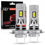 2 tk H7 LED-esitulede pirnid mini juhtmevabad 60W 20000LM 16-tuumalised CSP auto esilaternate autodioodlambid H7 turbo LED-valgusti 6500K valge 12V auto