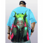 3D suvine Jaapani anime tegelaskujuga meeste vabaaja T-s&auml;rk, t&auml;navatrendi meeste pluus, suurte varrukatega lahtine T-s&auml;rk L