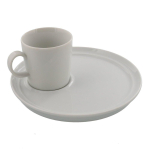 N&otilde;ud East CAFE L&otilde;unas&ouml;&ouml;gikomplekt Taldrik 22cm + Kruus Valge Valge N&otilde;ud Kohviku N&otilde;ud Vaheseinaga Taldrik &Otilde;htus&ouml;&ouml;gin&otilde;ude Komplekt Taldrikute Komplekt gray