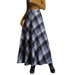 Hingav ruuduline villane seelik naistele K&otilde;rge v&ouml;&ouml;koht A-l&otilde;ikeline paksustatud all&auml;&auml;rega Talvine seelik soojaks kandmiseks Villane M hall