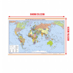 1 tk fotoprintimise kangas Retro maailma f&uuml;&uuml;siline kaart hariduse ja kultuuri jaoks Mittekootud pihustusv&auml;rvimine Kodukaunistused koolitarbed ilma raamita 59*42cm