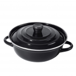 Pearl Metal Emailitud Lauapott 20cm IH &Uuml;hilduv Piiratud T&auml;ielikult Must BLKP Must [BLKP] AZ-5060