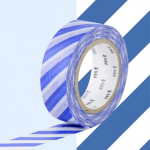 Masking tape &agrave; rayures - Bleu - 1,5 cm x 7 m