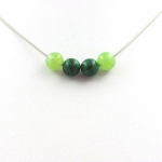 Pierres et Min&eacute;raux. Collier perles Malachite + P&eacute;ridot 8 mm. Chaine en acier inoxydable. Collier femmes, hommes. Taille personnali