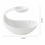 Lumivalge kujuga keraamiline suupisten&otilde;u, loominguline friikartulin&otilde;u, magustoidun&otilde;u, salatin&otilde;u, restorani molekulaark&ouml;&ouml;gi lauan&otilde;ud