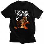 Teddy Swims T-s&auml;rk O-kaelusega Grunge T-s&auml;rk L&uuml;hikeste varrukatega Hip Hop Puuvillane T-s&auml;rk Graafilise tr&uuml;kiga Vintage R&otilde;ivad XL