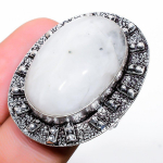 Rainbow Moonstone Handmade 925 Sterling Silver Jewelry Ring Size 7 u1z11