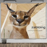 Kommunism Floppa seinavaip Kawaii Suur Floppa Kass Meem Vaip Makramee Esteetiline Kodu Dekoratsioon Peo Taustad 29x37in 74x94cm