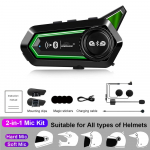 BT31 Mootorratta Bluetooth Kiivri Peakomplekt Intercom 1000mAh Moto 500m Interfon Juhtmevaba Veekindel K&auml;ed-vabad K&otilde;ne K&otilde;rvaklapid sinine