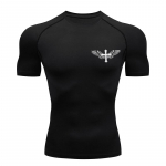 Cross Wings Print Compression s&auml;rk meestele Christian Athletic T-s&auml;rk Sportlikud T-s&auml;rk Topid J&otilde;usaalitreening Jooksmine Baselayers aluss&auml;rk L