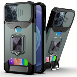 L&ouml;&ouml;gikindel ja vastupidav &uuml;mbris metallaluse ja kaardipesaga iPhone 16 Pro Max 15 Pro Max 14 Pro Maxile iPhone 16 must