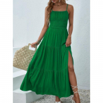 Naiste suvine mood strapless plisseeritud kleit seksikas kleit S roheline