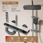 Digitaalekraaniga du&scaron;ikomplekt t&auml;histaeva atmosf&auml;&auml;ri valgusega vannitoa du&scaron;is&uuml;steem Moodne vannisegistid du&scaron;iotsikuga Style B