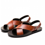 Meeste sandaalid Suvi Elegantsed Rannasandaalid Meeste kingad Nahk Puhkus V&auml;ljas Mehelik Retro Mugavad Vabaajasandaalid Meeste tossud 38 pruun
