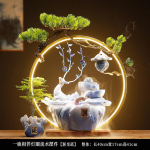 Loov Hiina stiilis tsirkuleeriva veega rahanduskontor elutoa laua pealmine dekoratsioon Zhaocai voolava purskkaevu jaoks