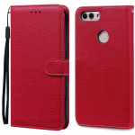 Huawei P Smart 2018 &uuml;mbris FIG-LX1 Nahast rahakoti klapp&uuml;mbris Huawei P Smart &uuml;mbrisele FIG-LX1 5,65-tolline &uuml;mbris Coque Fundas kest P Smart 2018 FIG-LX1 tumepunast v&auml;rvi