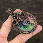 Rainbow Solar Quartz Handmade Copper Wire Wrap Gift Pendant 3.15 e9q01