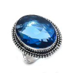 Iolite Quartz Handmade 925 Sterling Silver Jewelry Ring Size 8.5 q7j42