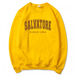 Salvatore Since1864 Dressipluus Mystic Falls Hoodie Vampire Diaries Jumper Vintage TVD Damon Stefan Crewneck Dressipluusi f&auml;nnide top 2XL