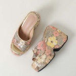 Krazing Pot Muulad Litritega Kangas Kevad Suvi Suurus 43 Suurus 42 Suve Prindid Nahk Naiste Platvorm Naiste Varbaava Slip-on Sandaalid 35 kuld
